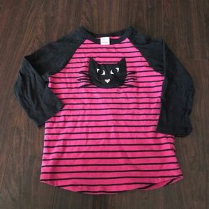 Hanna Anderson Cat 3/4 sleeve top